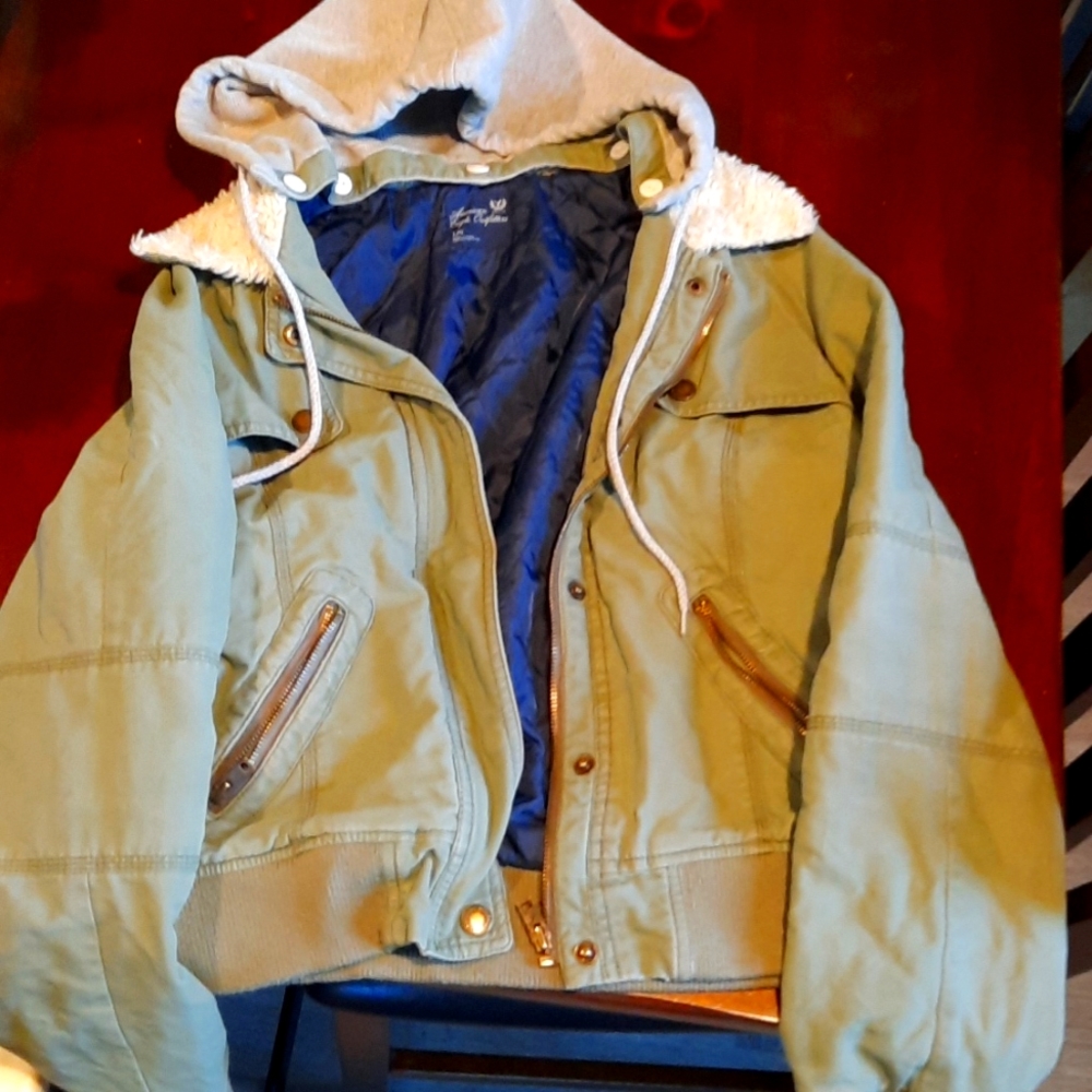 American Eagle Olive Bomber Jacket